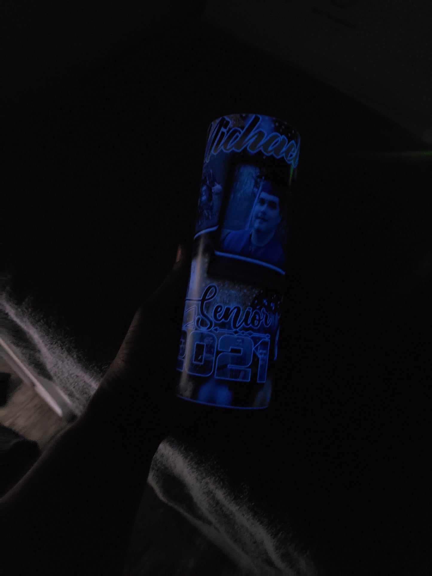 Glow in dark Blue tumbler